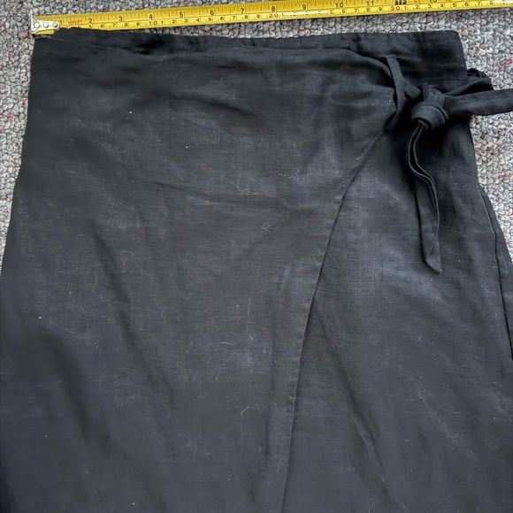 DISSH NWT Black 100% Linen Maxi Wrap Skirt Women Size 10 - Picture 5 of 10